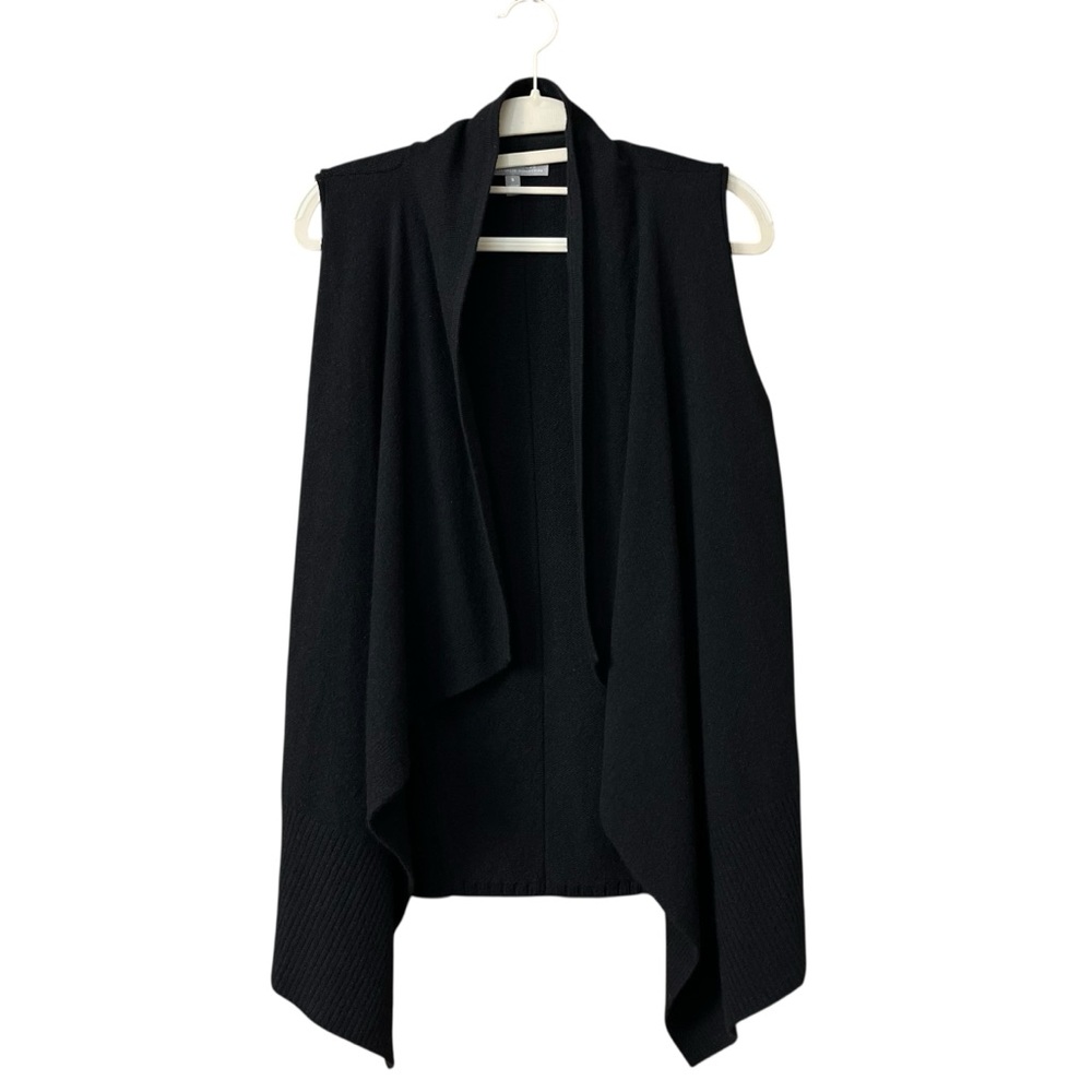 Neiman Marcus 100% Cashmere Black Sleeveless Cardigan Vest Size Small